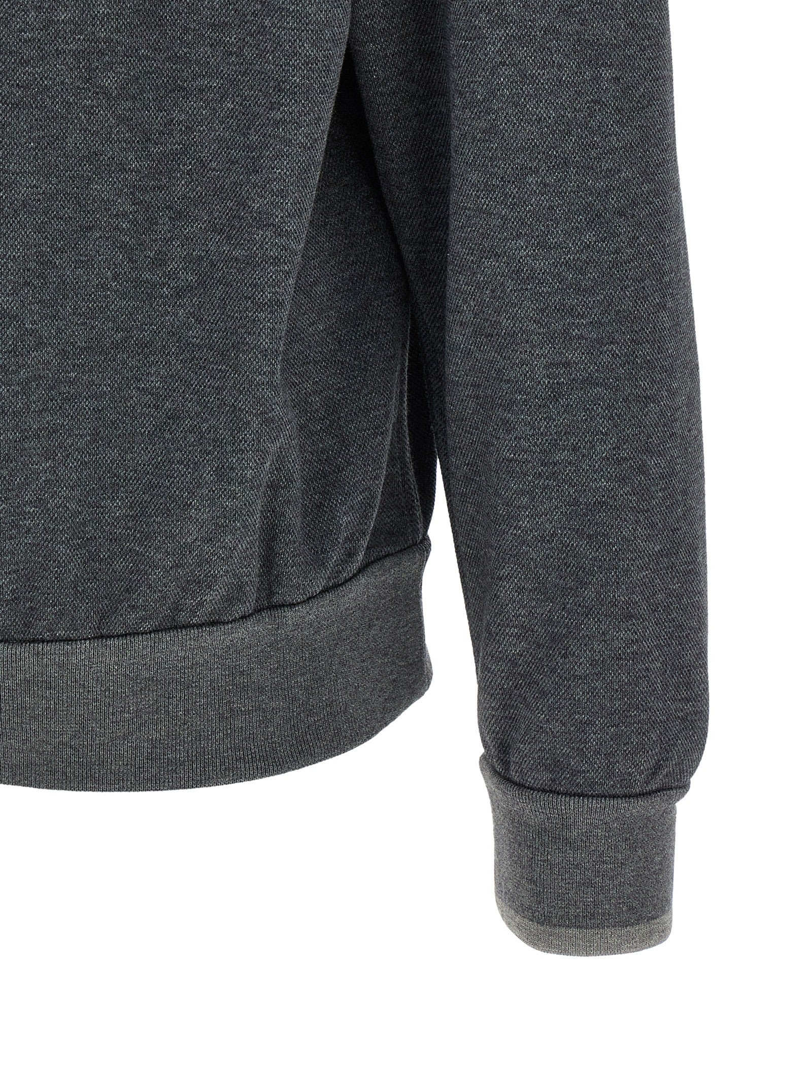 Piqué Cotton Sweatshirt Gray - 4