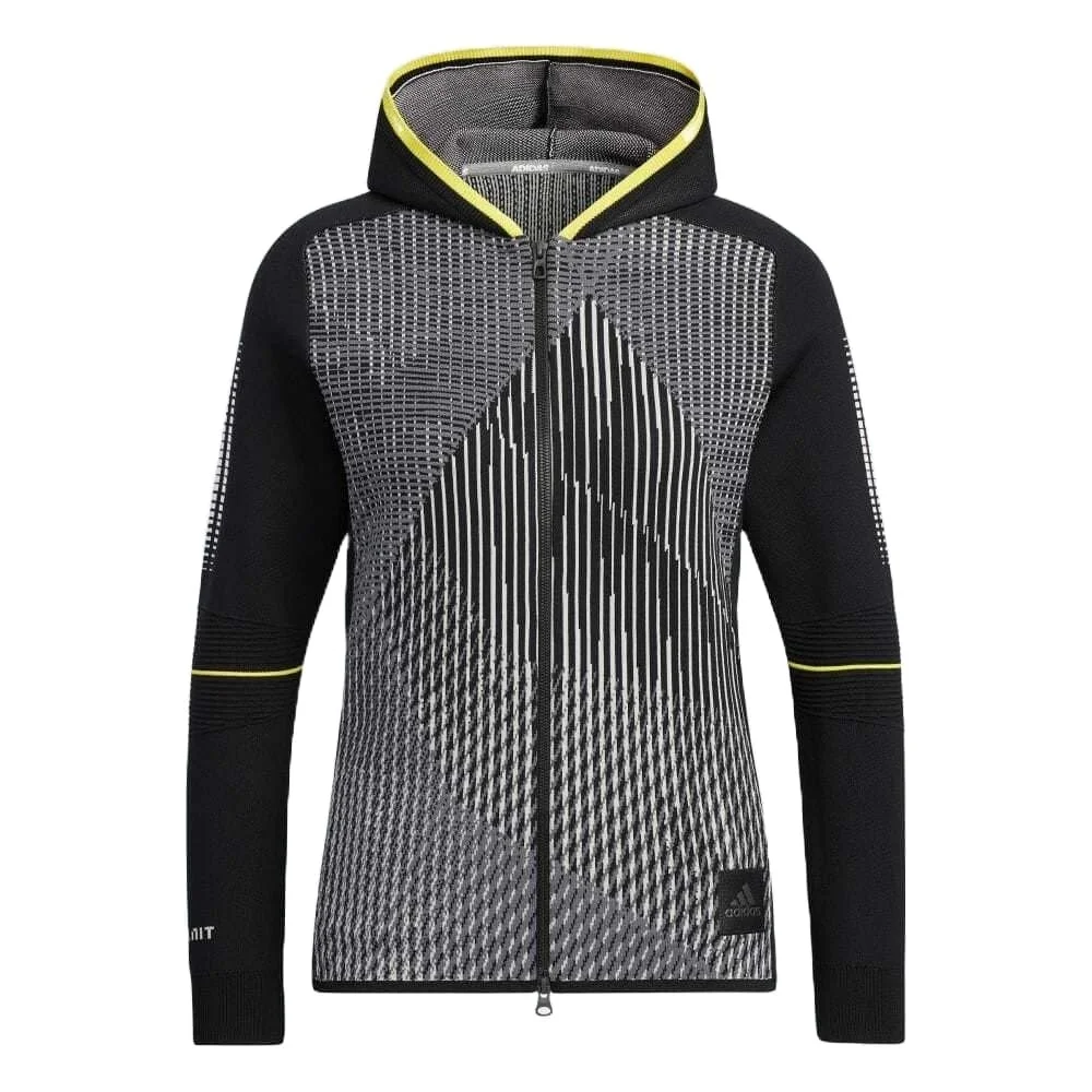(WMNS) adidas Statement Primeknit Hooded Jacket 'Black Grey' HG1676 - 1