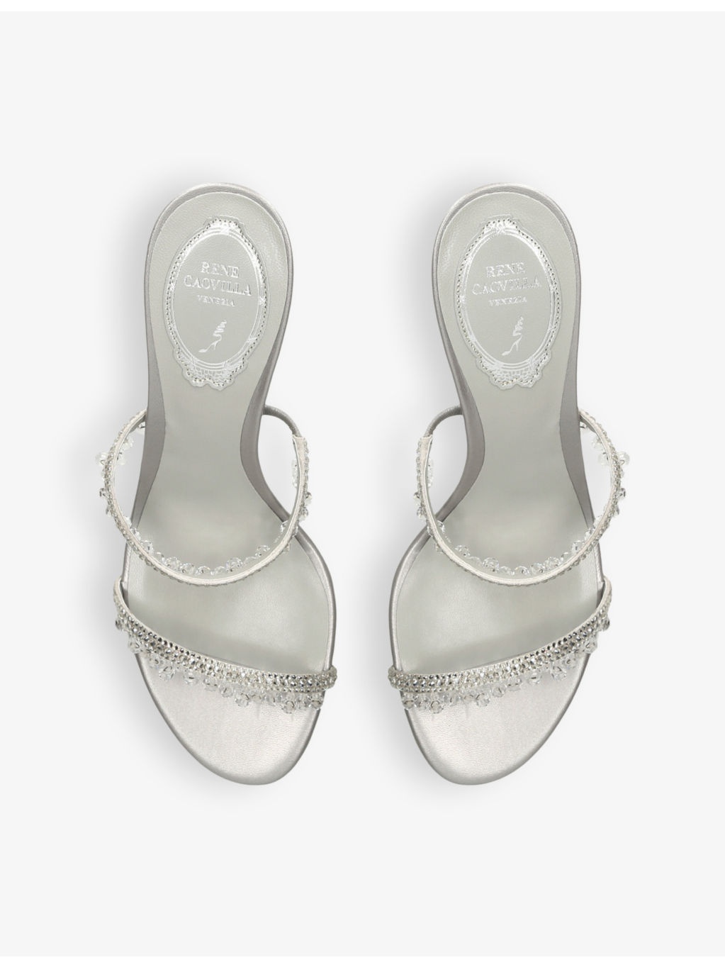 Chandelier jewel-embellished leather heeled sandals - 2