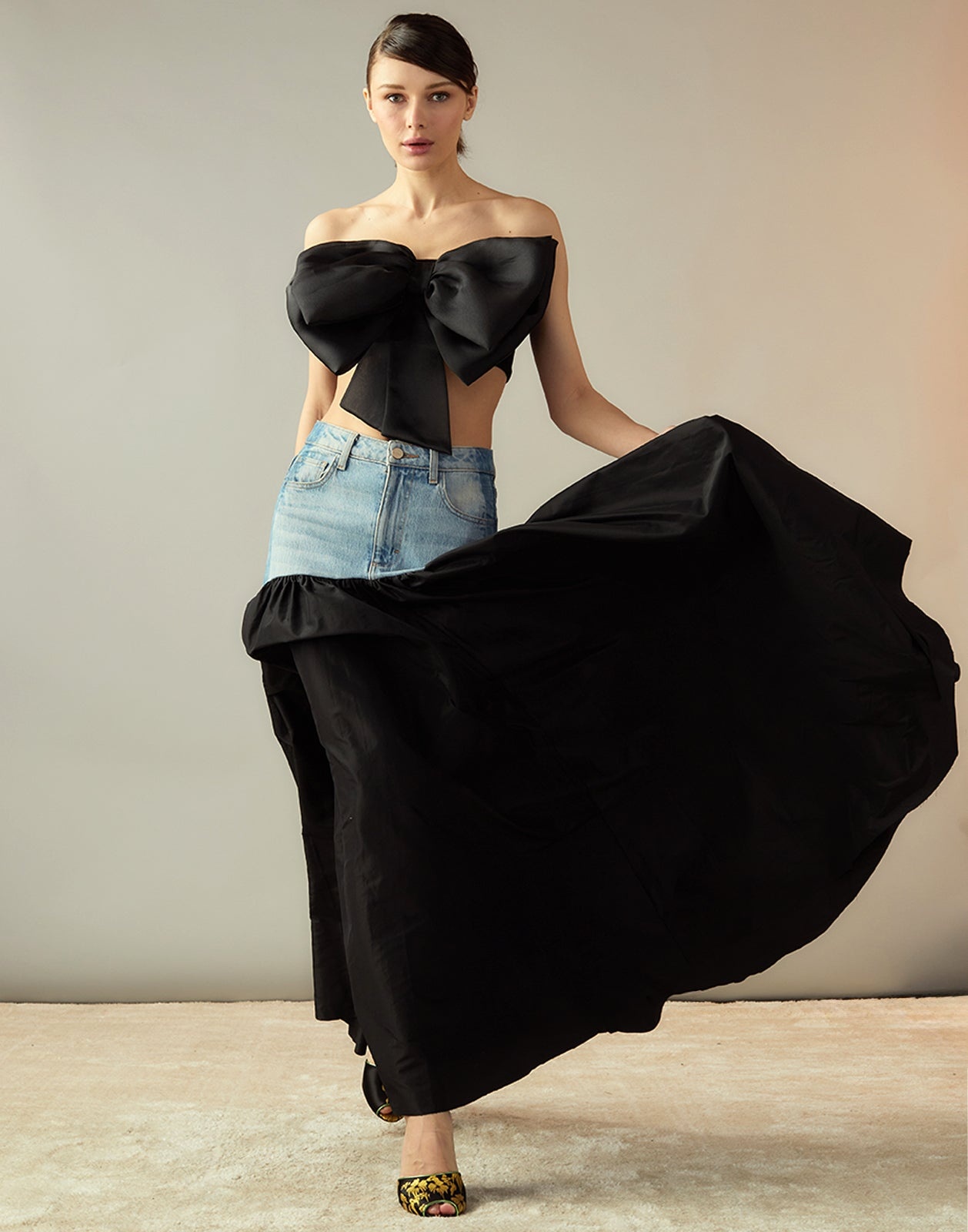 Denim Taffeta Skirt - 5