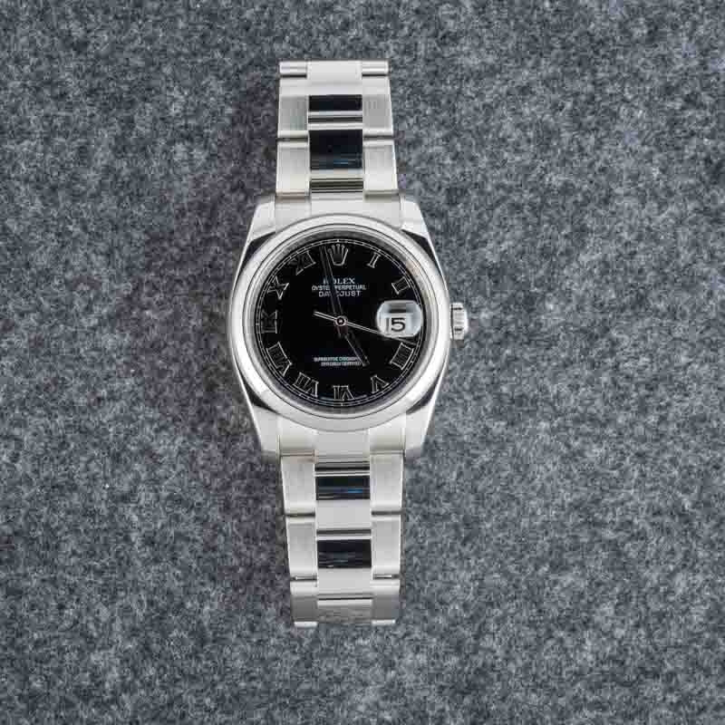 Pre-owned Rolex Datejust Ref 116200 Black Roman Dial - 5