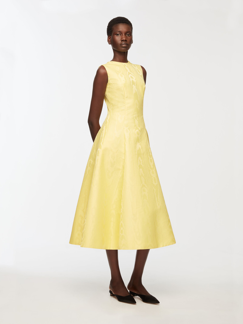 EMILIA WICKSTEAD Mara Dress In Lemon Moire Mikado outlook