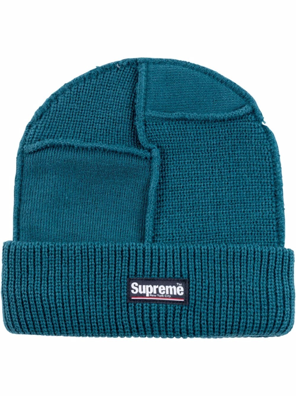 panelled seam "FW 20" beanie - 1