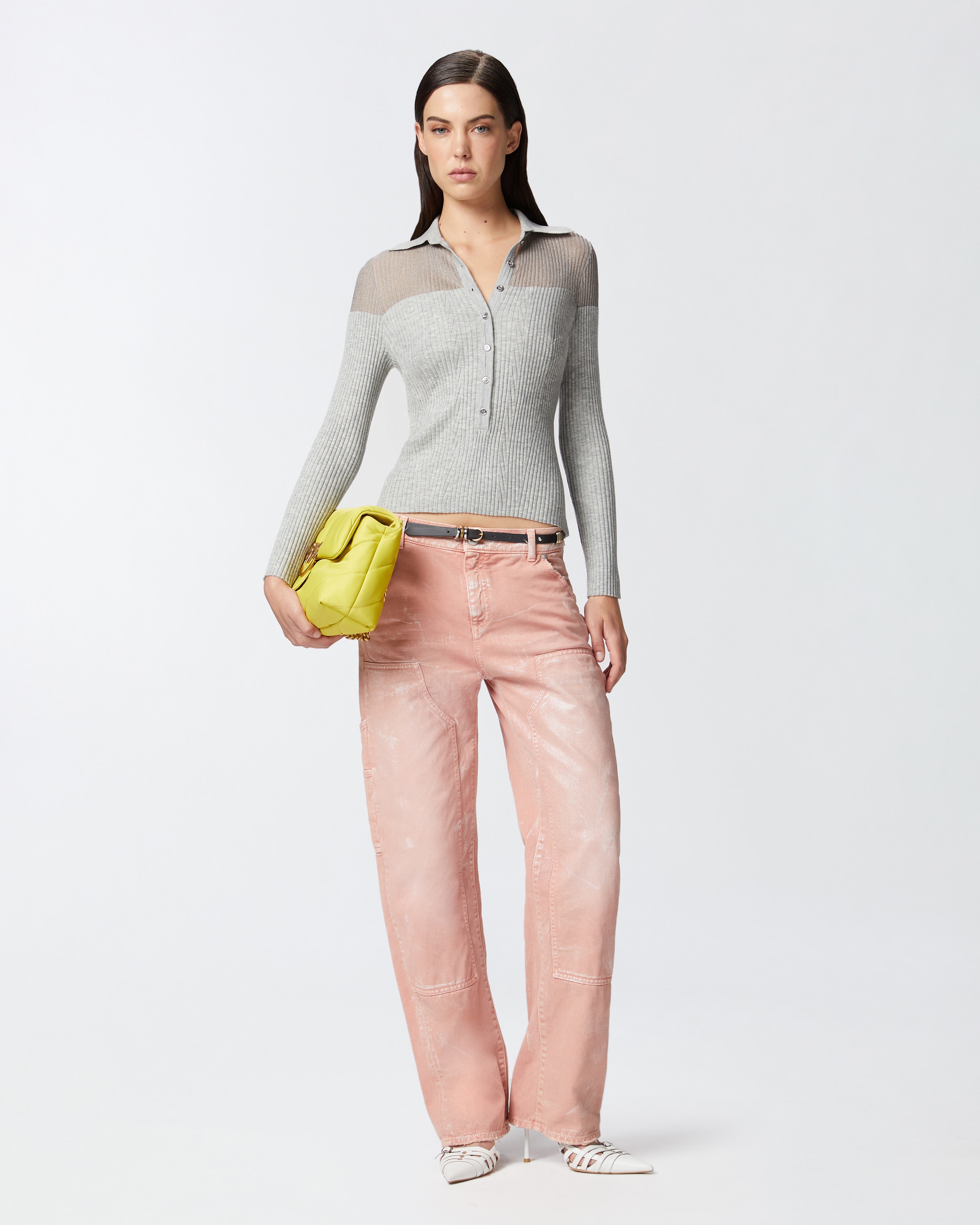 RIBBED LONG-SLEEVED POLO SHIRT - 3