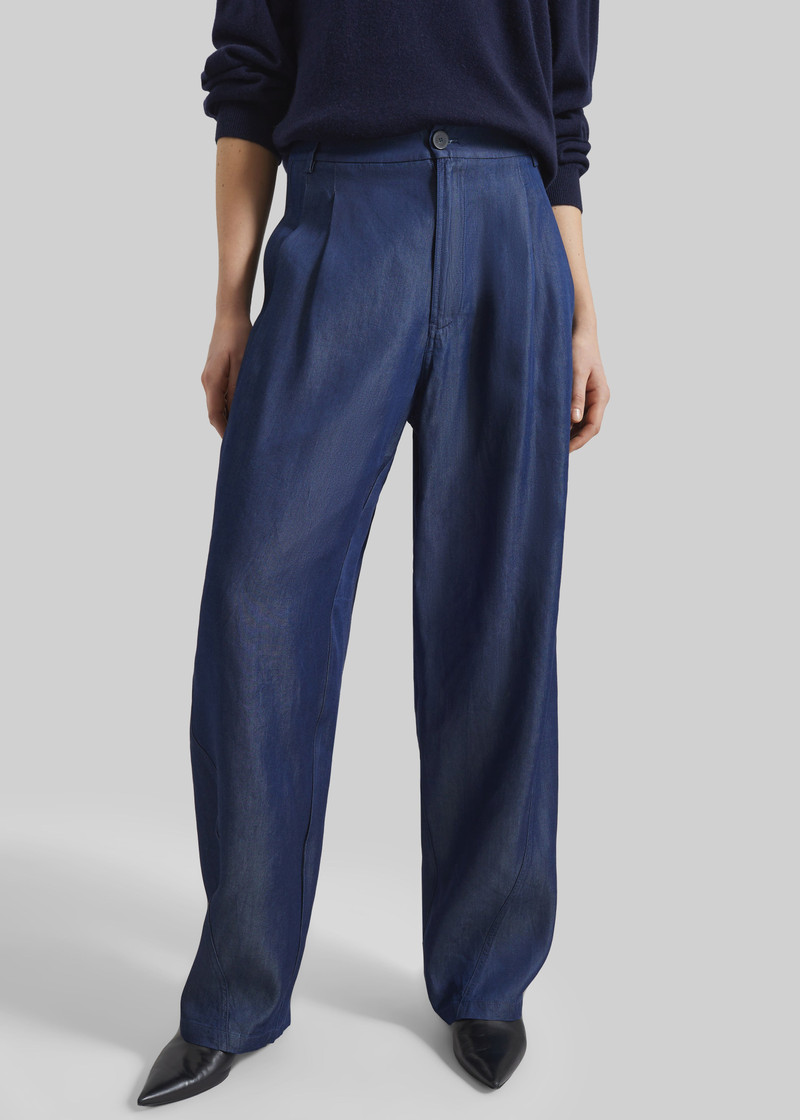 DARKPARK Darkpark Phebe Light Chambray Wide-Leg Pants - Blue Denim outlook