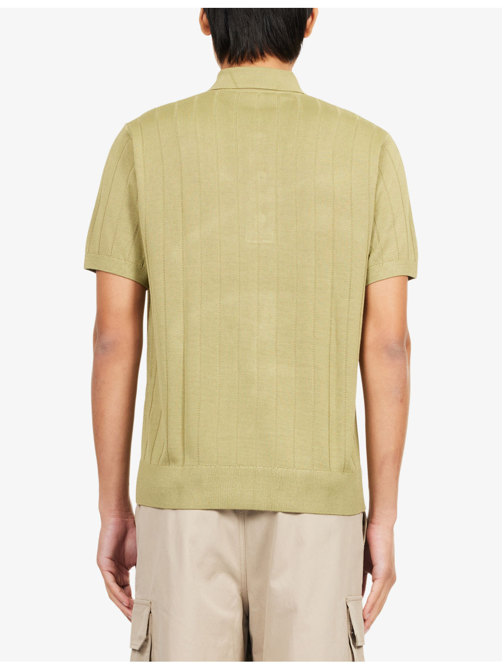 Short-Sleeve Knitted Cotton-Blend Polo Shirt - 4