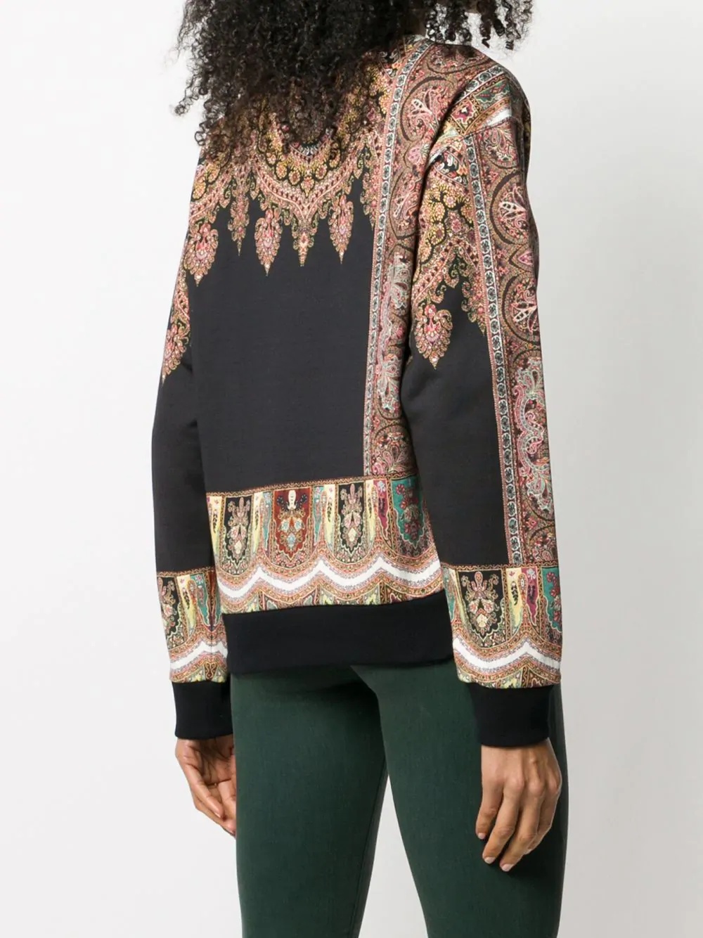 paisley print panel sweatshirt - 4