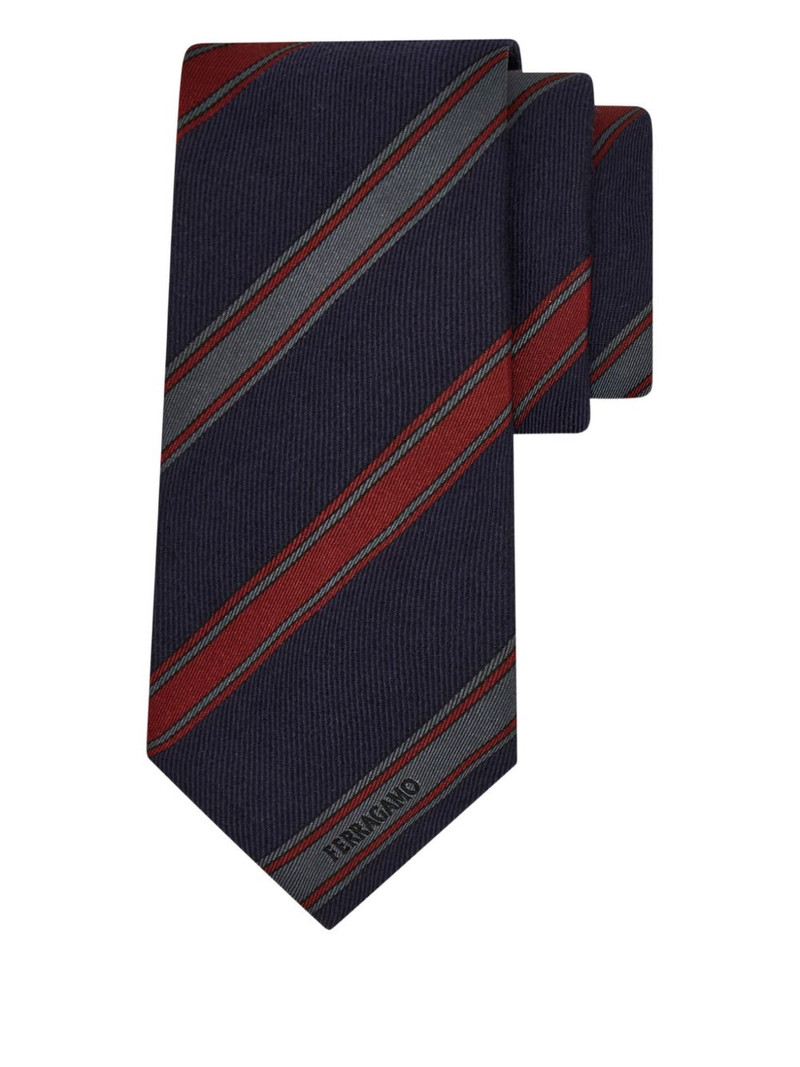 FERRAGAMO jacquard striped-pattern tie outlook