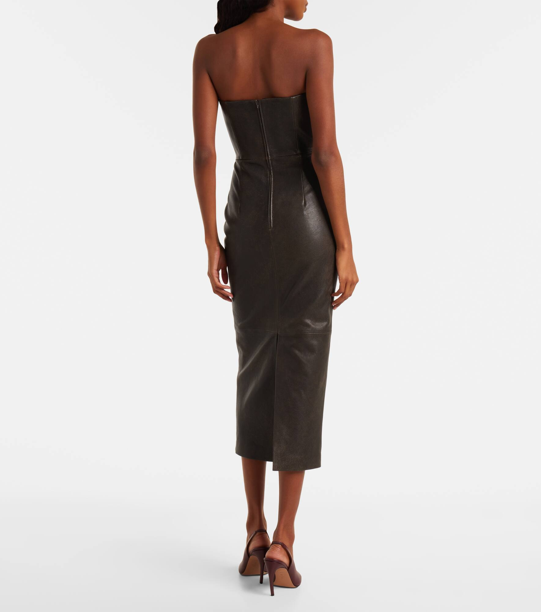 Leather midi dress - 3
