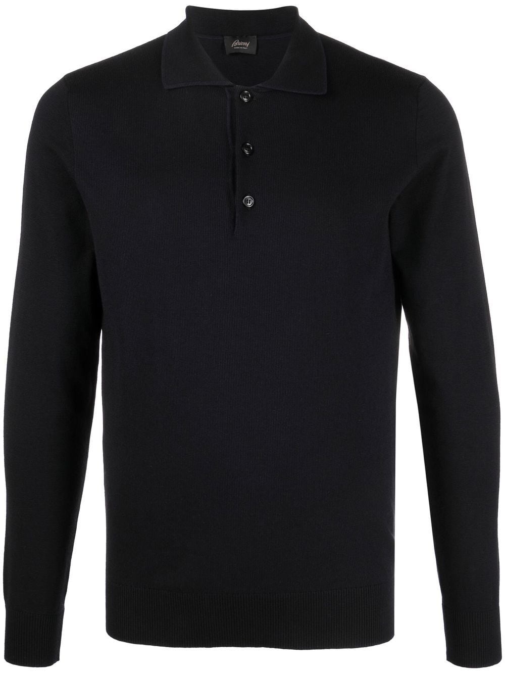 long-sleeve knitted polo shirt - 1