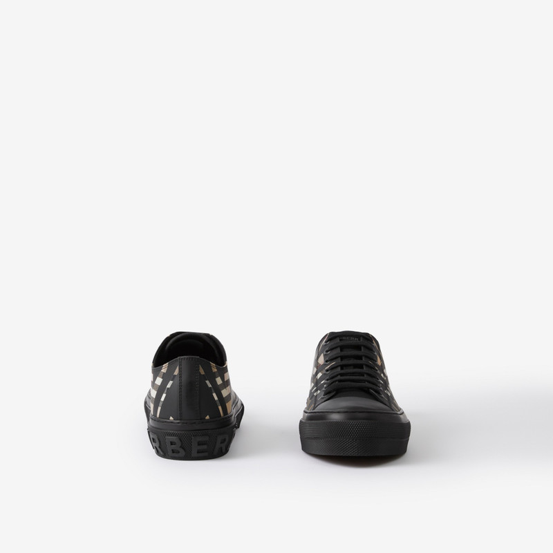 Sliced Check Cotton Sneakers 4