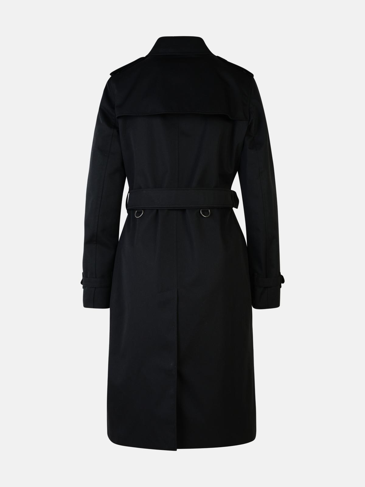 'KENSINGTON' BLACK POLYESTER TRENCH COAT - 3
