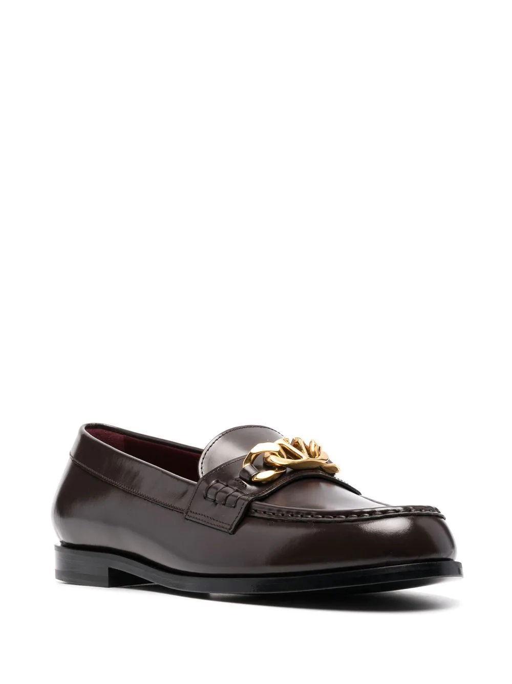 VLogo leather loafers - 2