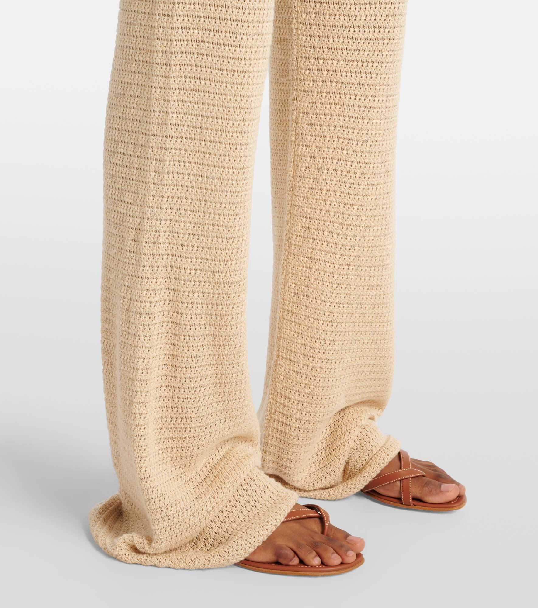 Lennon knitted cotton-blend flared pants - 5