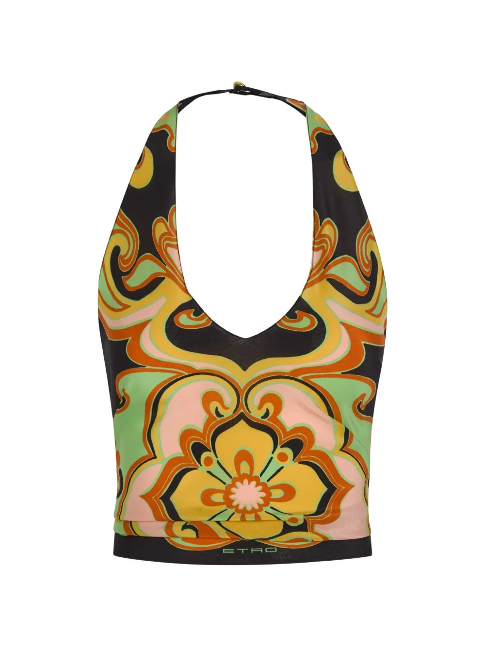 floral-print halterneck top - 1