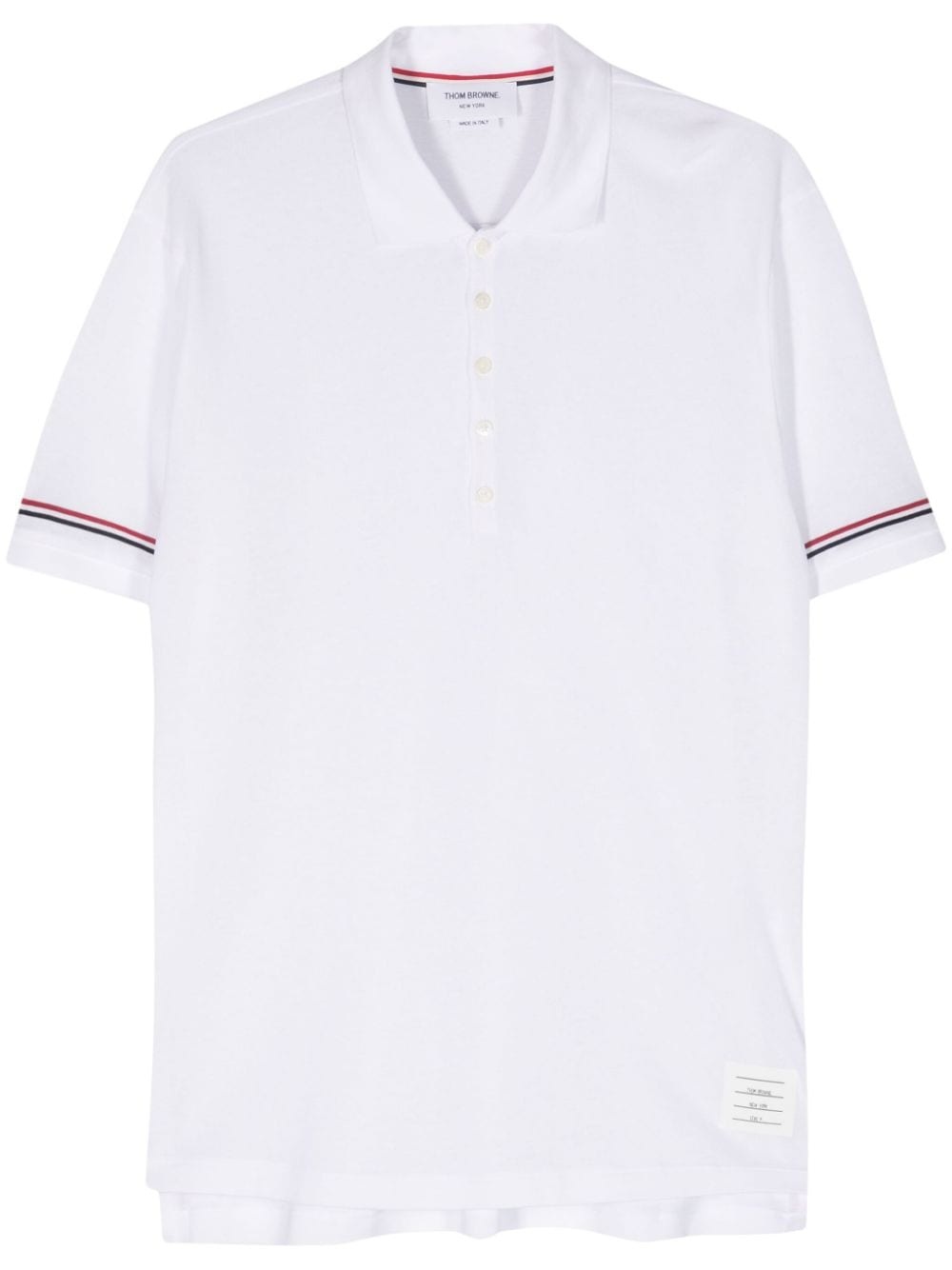 RWB-stripe fine-knit polo shirt - 1