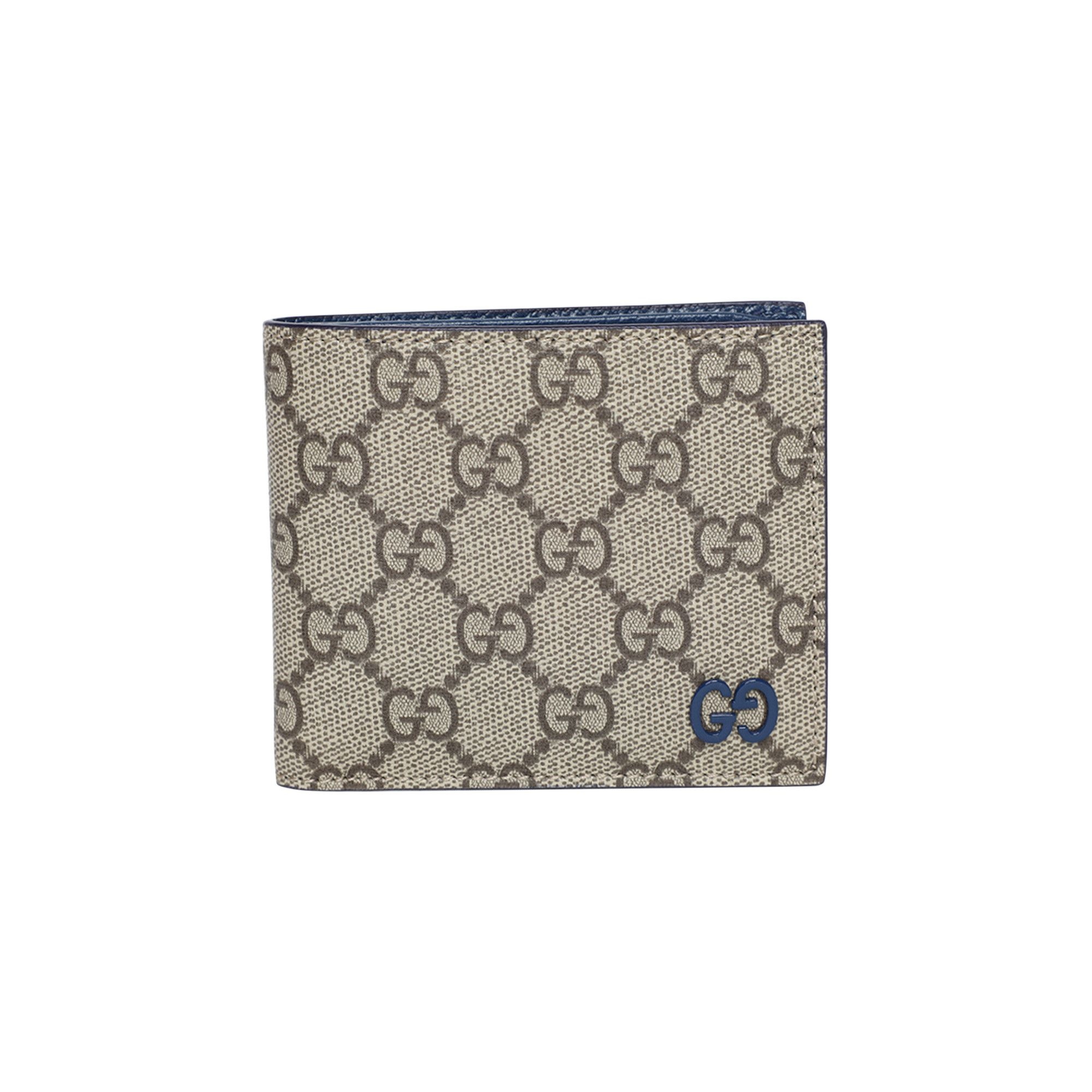 Gucci Monogram Bifold Wallet 'Beige/Ebony/Blue' - 1