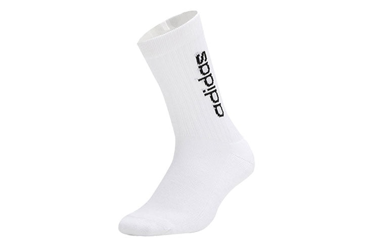adidas neo Sports Outdoor High Top Mid Tops Socks Couple Style 3 Pairs 'Black Green White' GE1377 - 3