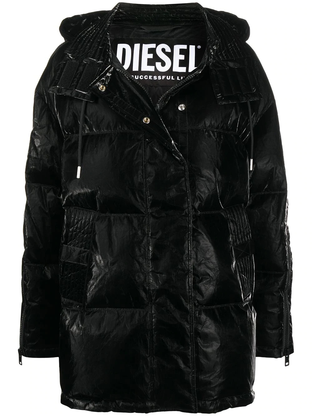 coated padded down coat - 1