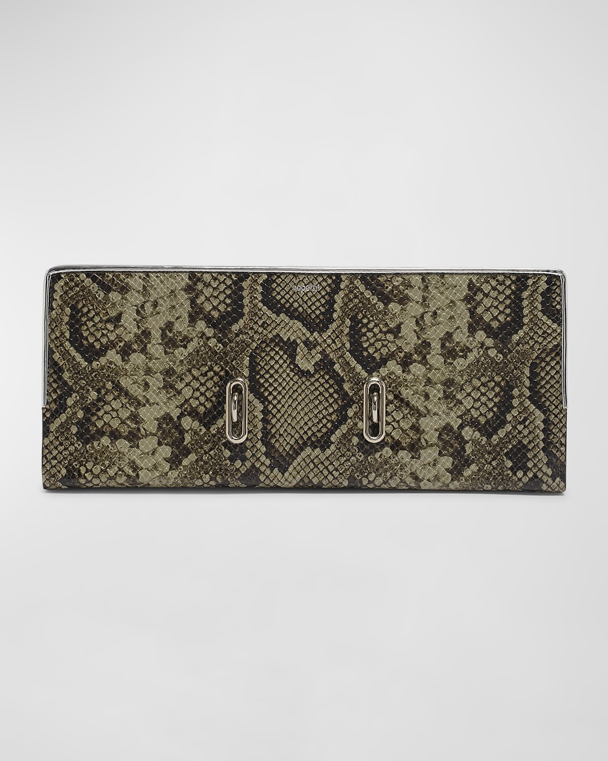 Binder Python-Print Leather Clutch Bag - 1