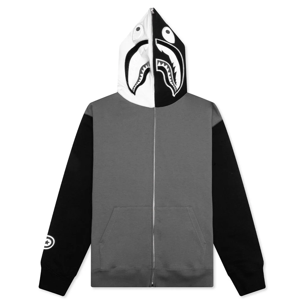 SHARK FULL ZIP HOODIE #1 - BLACK - 1