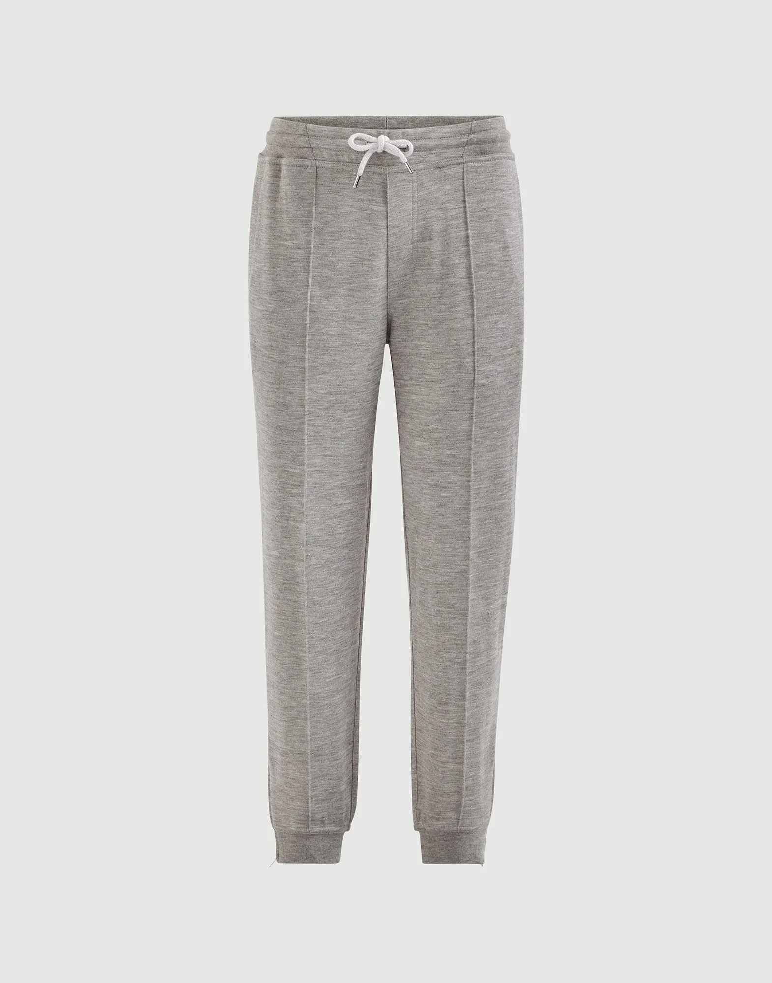 Cashmere and silk French terry trousers with Crête detail and elasticated zipper cuffs - 1