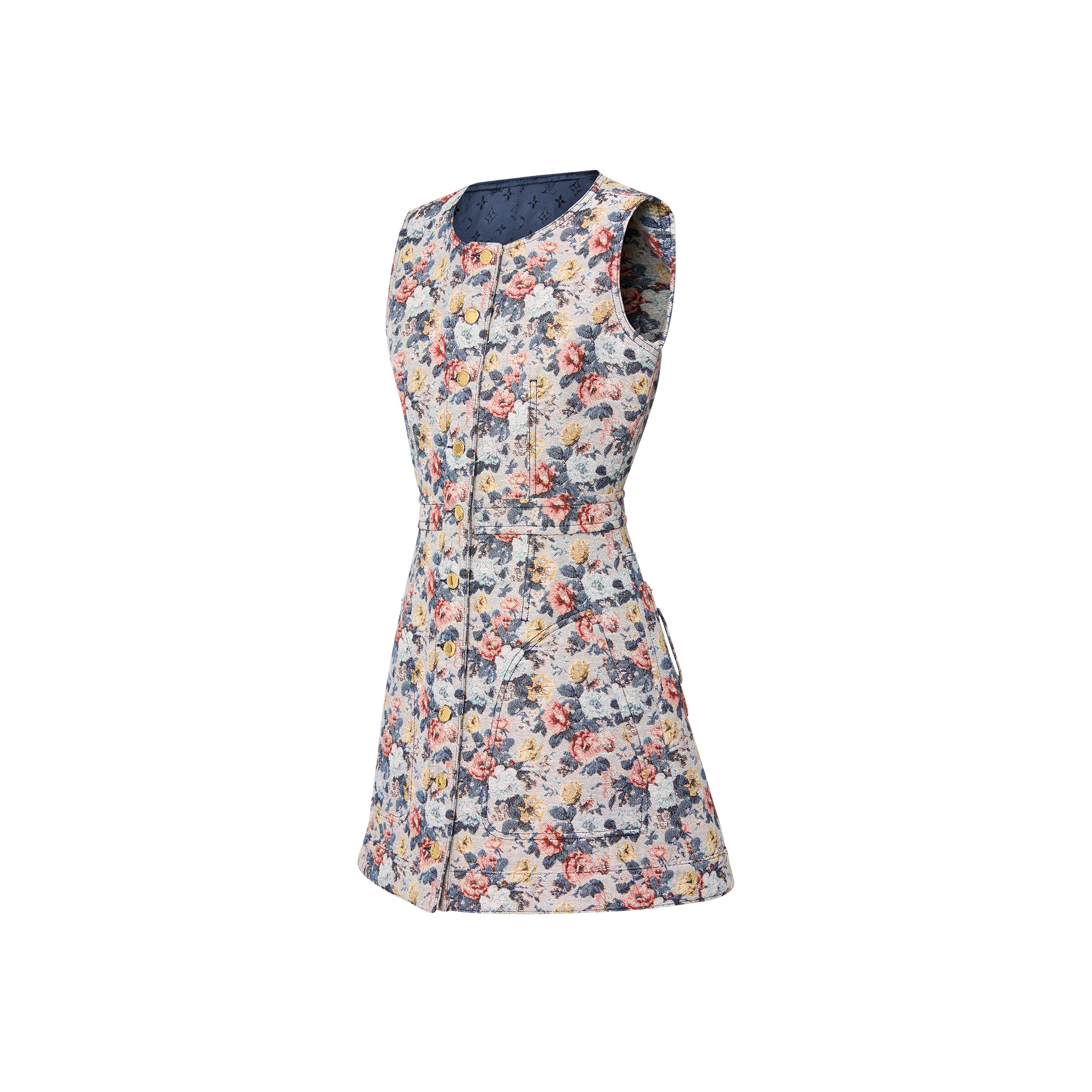 Floral Jacquard A-Line Dress - 2