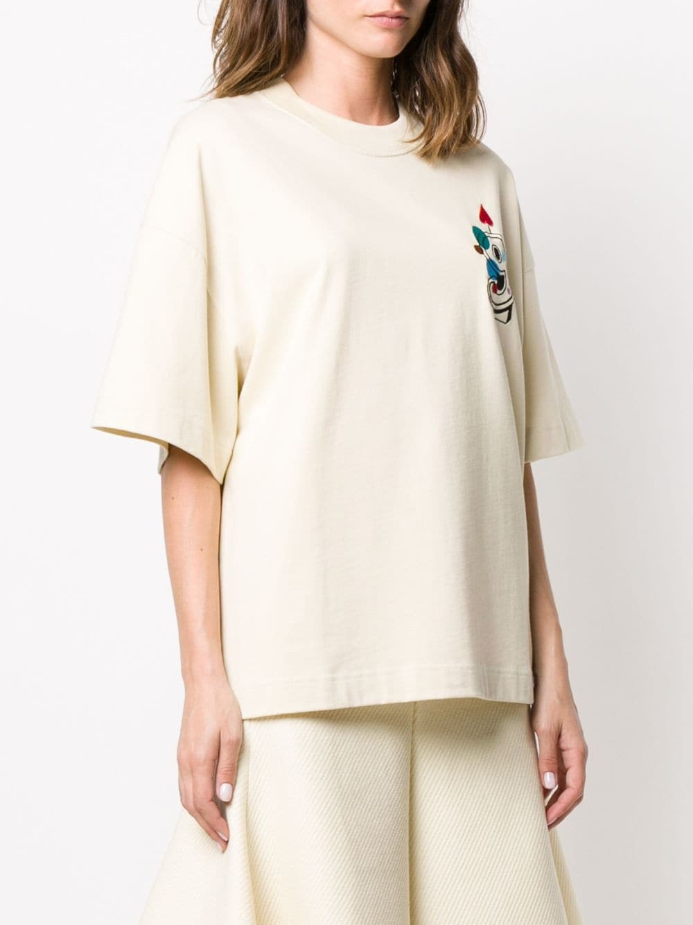 9 embroidery oversized T-shirt - 3