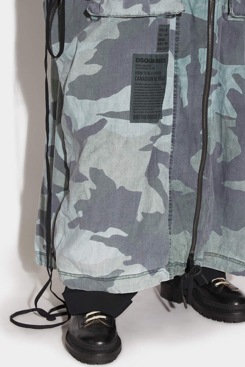 ZIP CARGO LONG PARKA - 5