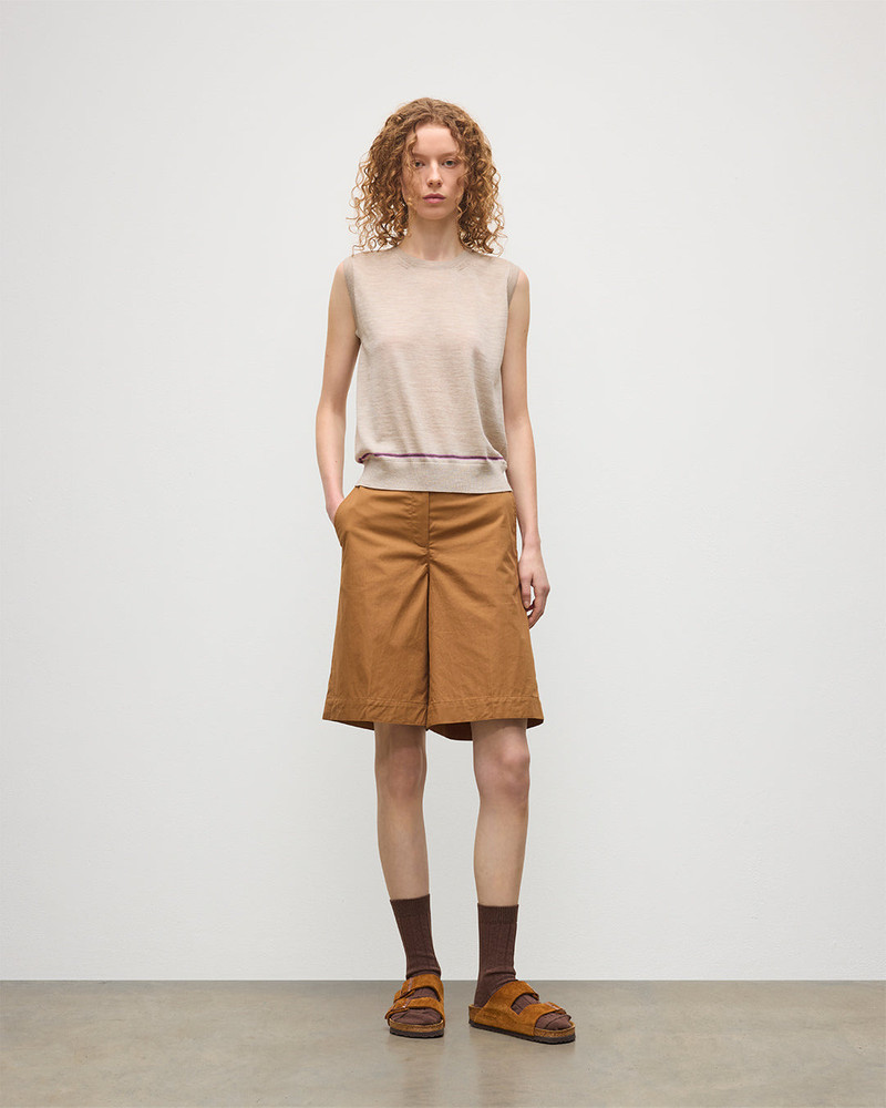 Johnstons of Elgin Brae Natural Merino Sleeveless Tank outlook