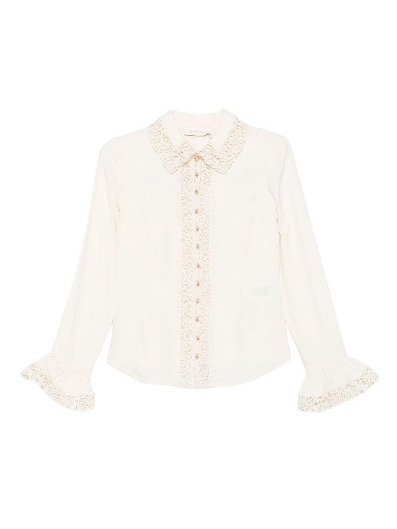 lace-trimmed blouse 1
