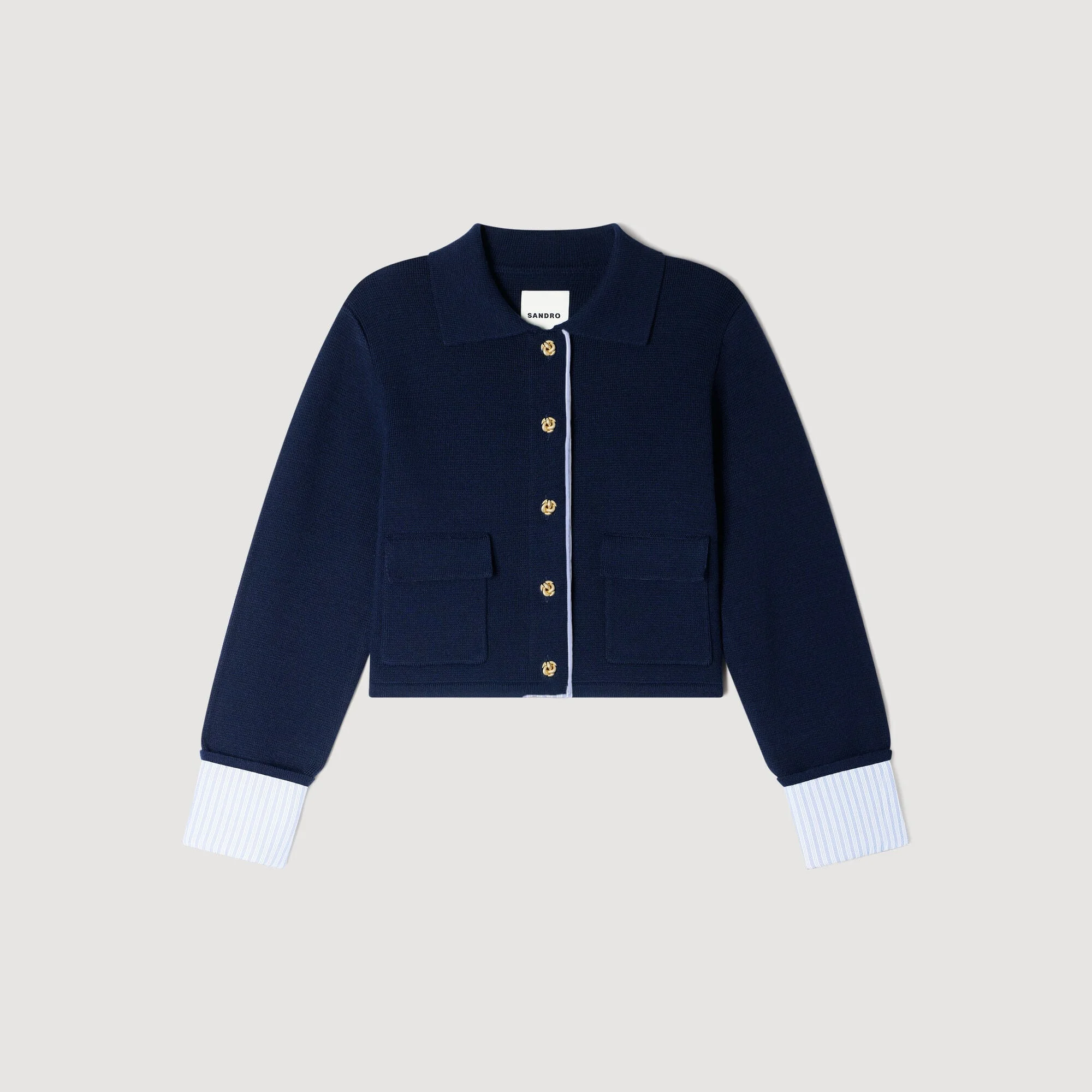 WOOL POLO CARDIGAN - 1