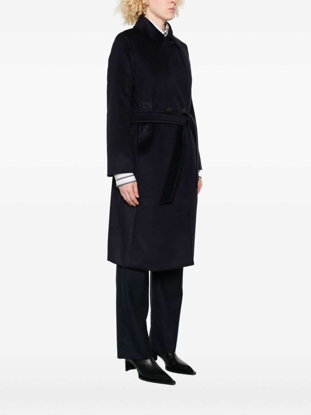 double-breasted belted coat - 3