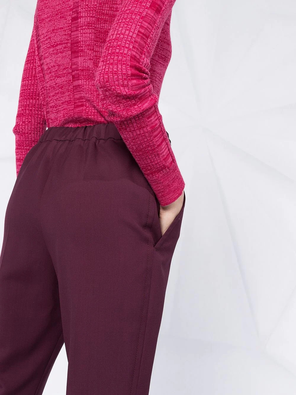 high-waisted flared trousers - 5