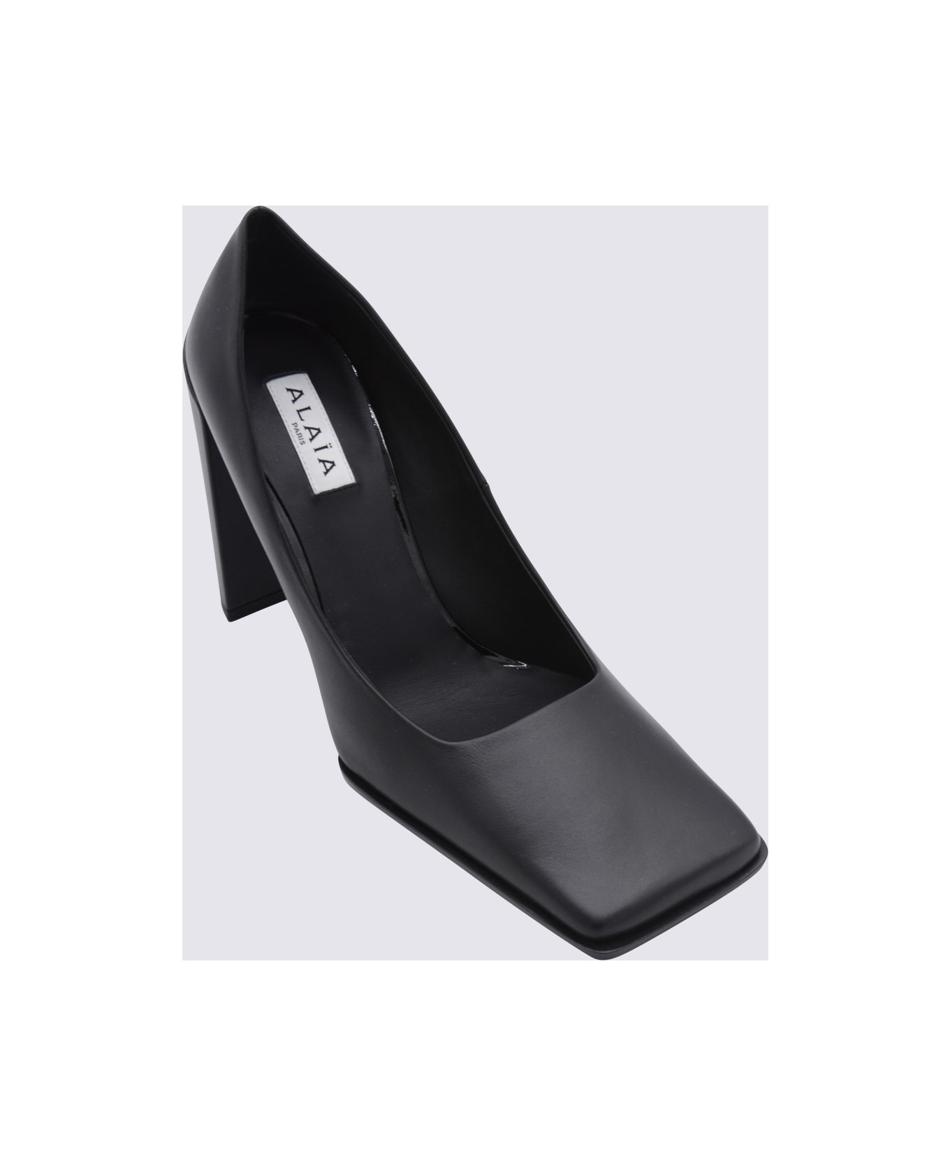 Black Leather Pumps - 4