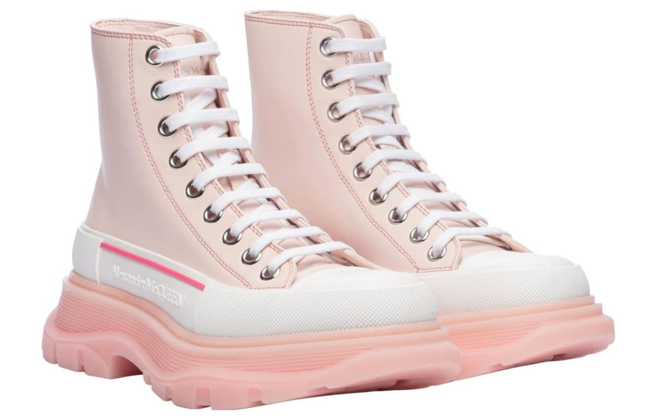 (WMNS) Alexander McQueen Tread Slick Boots 'Pink White' 702041WHZ6D6898 - 3