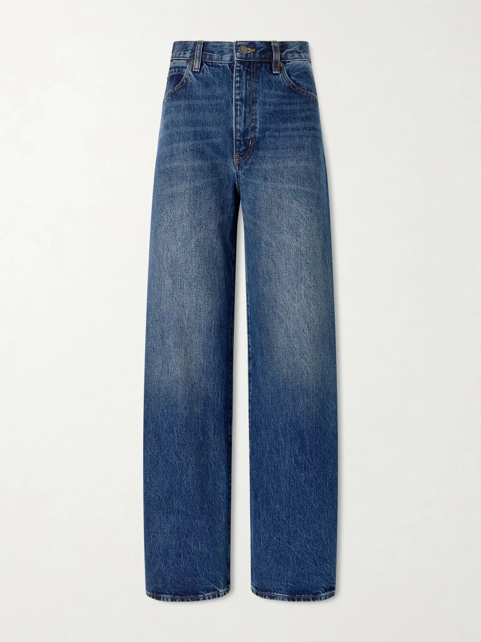 The Bow high-rise barrel-leg jeans Mid denim - 1