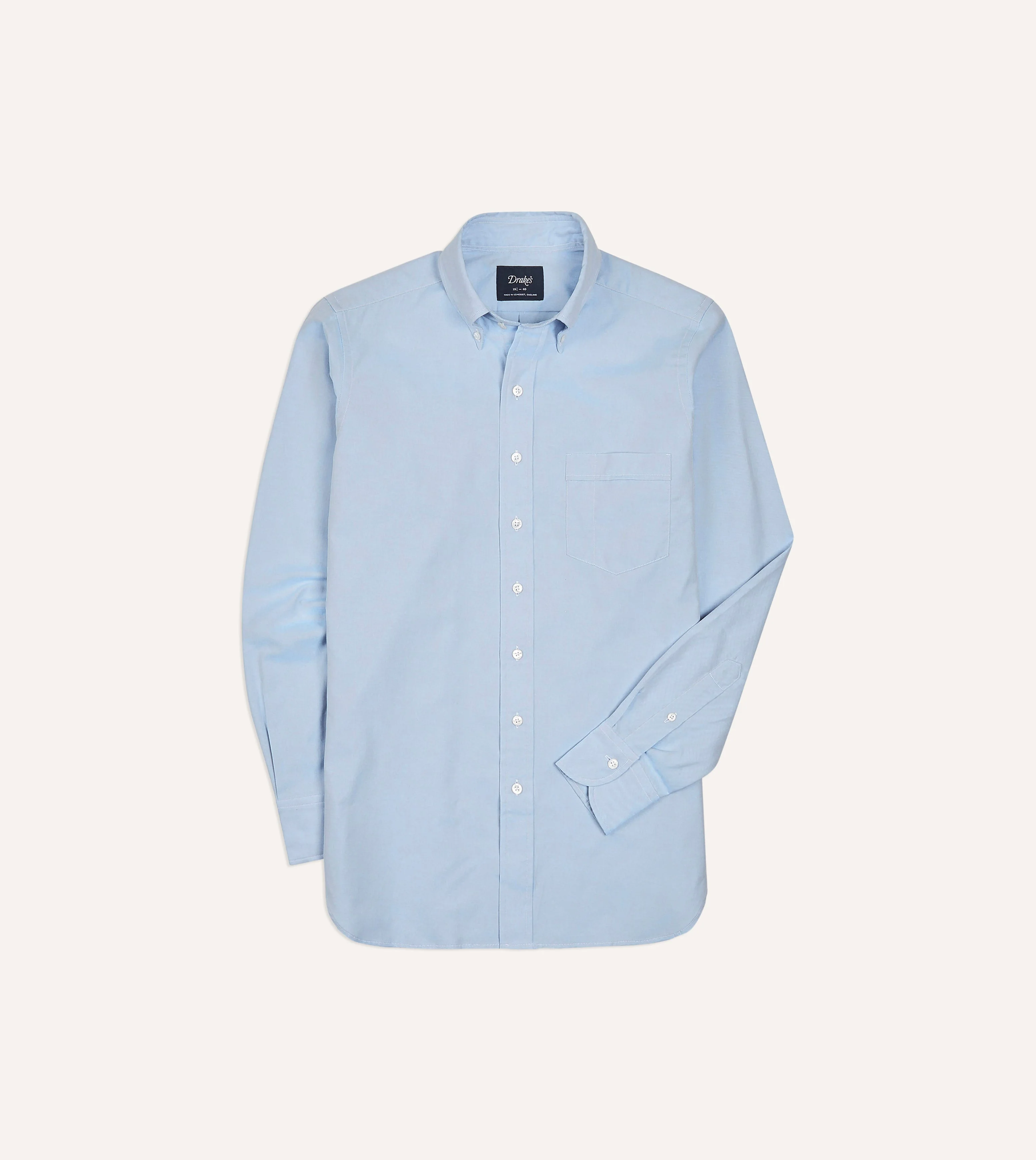 Blue Pinpoint Oxford Cotton Cloth Button-Down Shirt - 1
