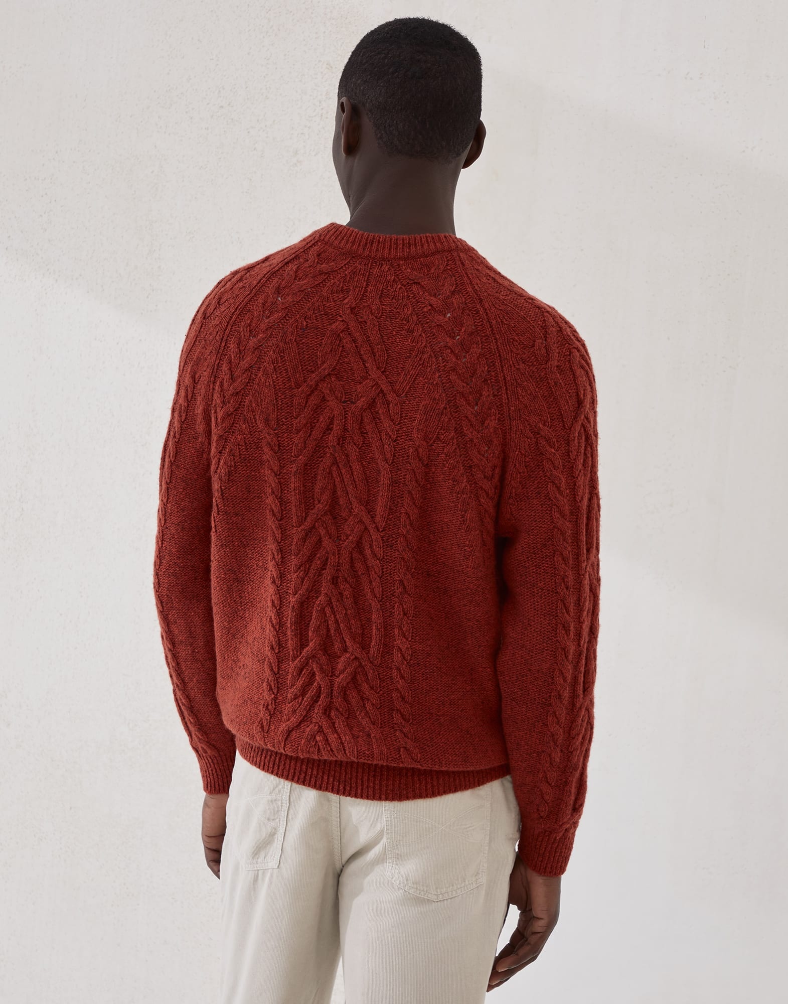 Flecked cashmere wide cable knit sweater - 2