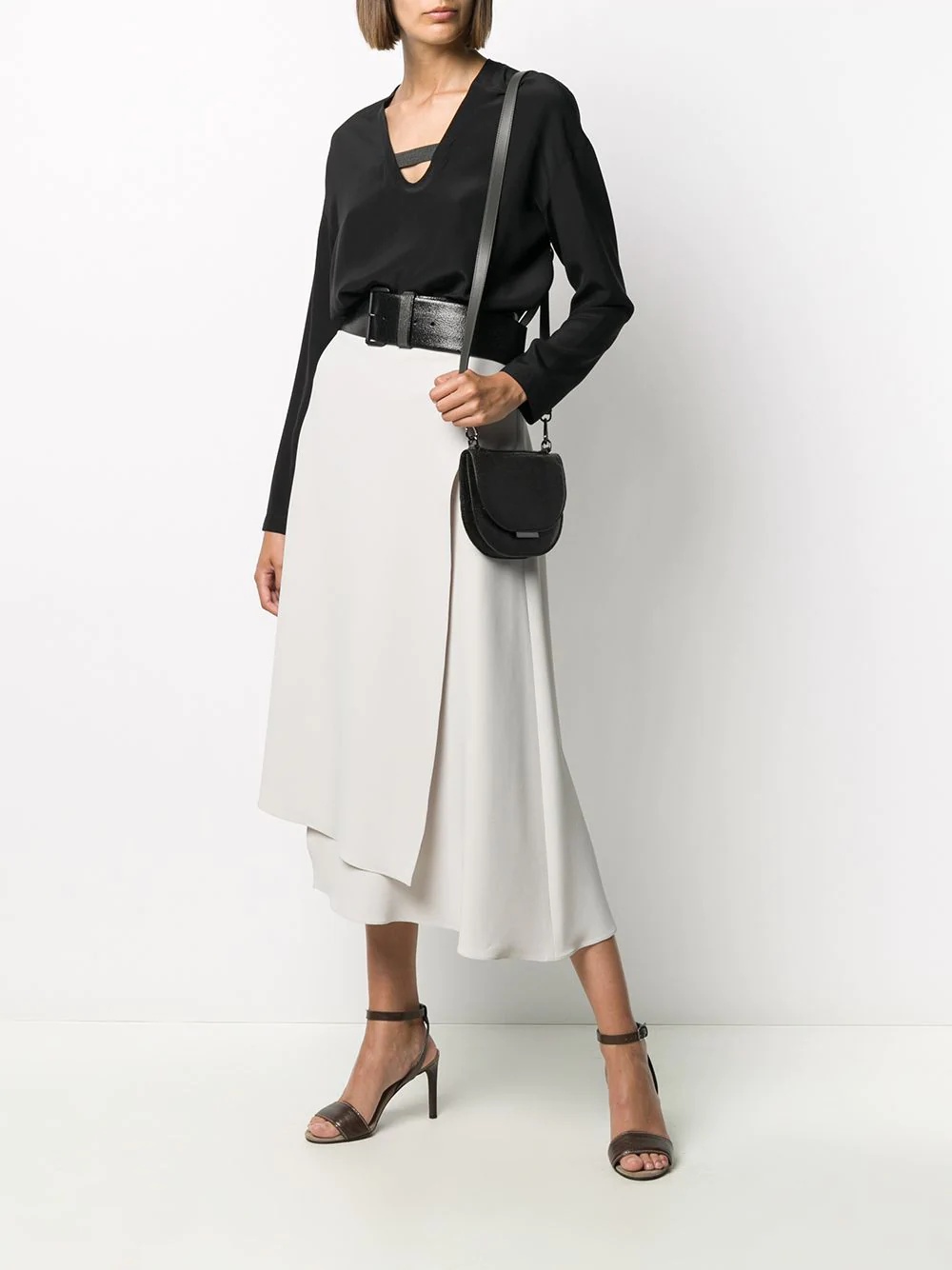 high waisted asymmetric skirt - 2