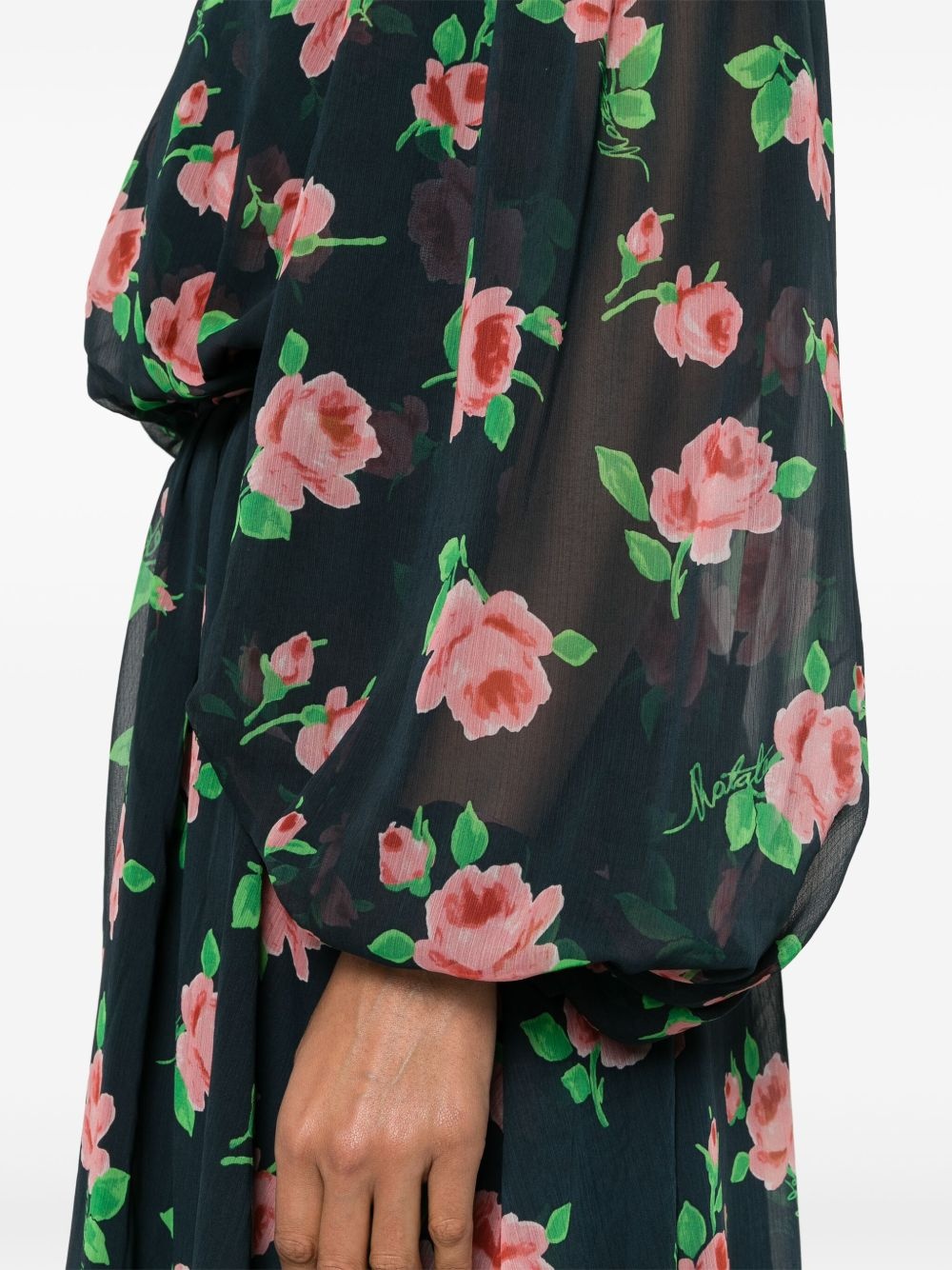 floral-print chiffon maxi dress - 5
