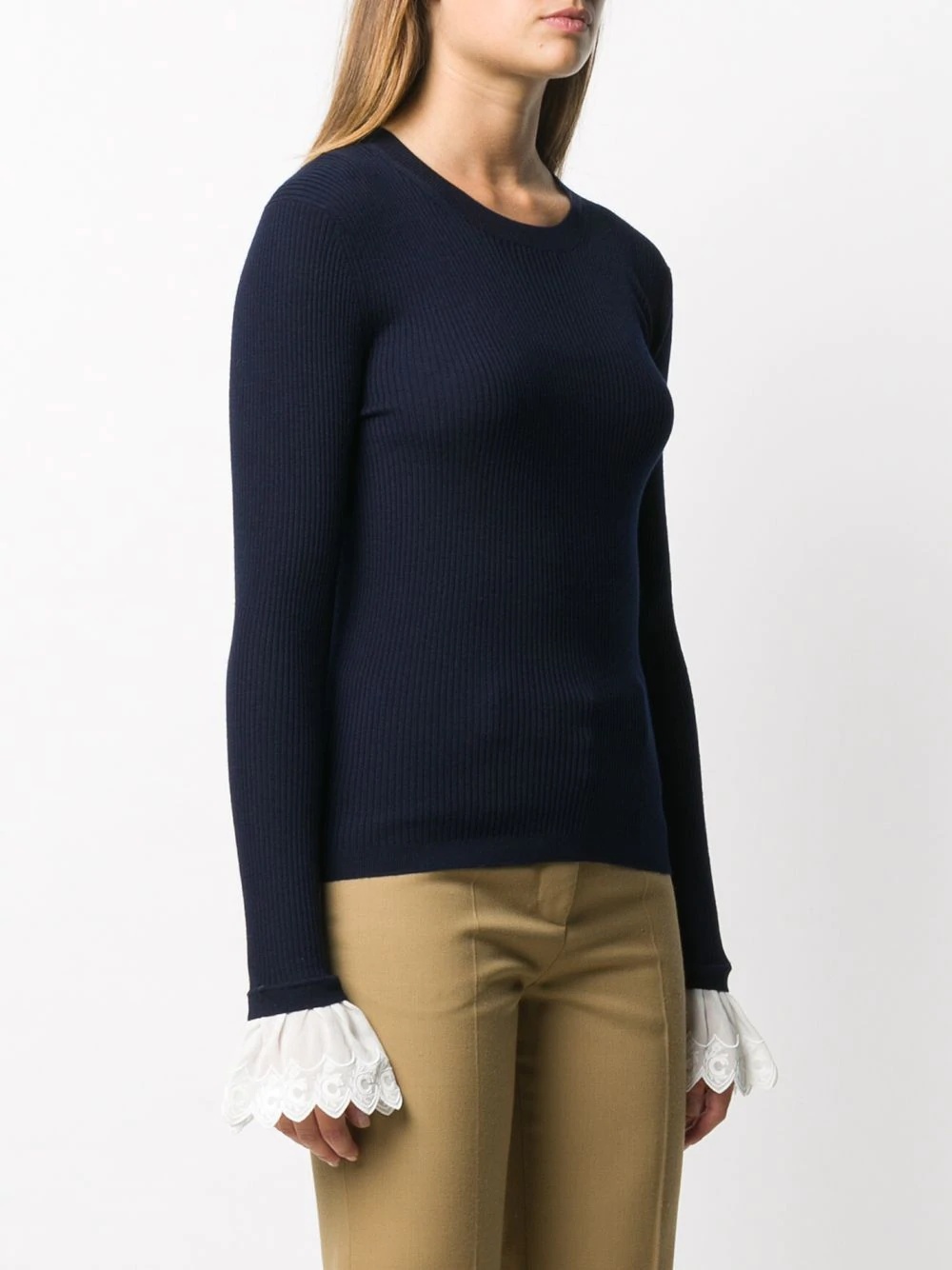 contrast cuff jumper - 3