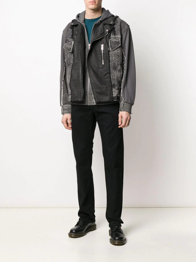 Diesel patchwork jacket with sleeveless hoodie outlook