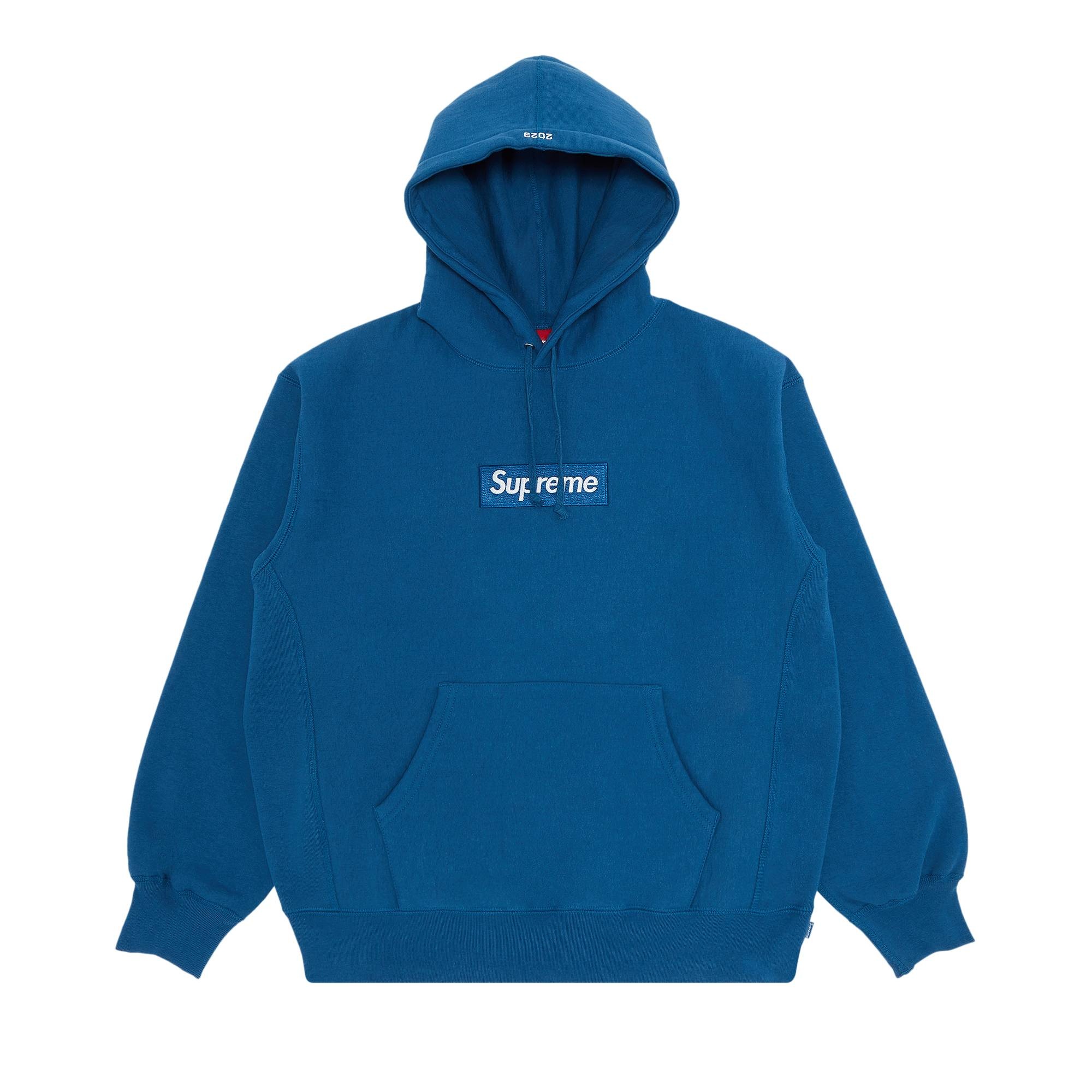 Supreme Box Logo Hooded Sweatshirt 'Blue' - 1