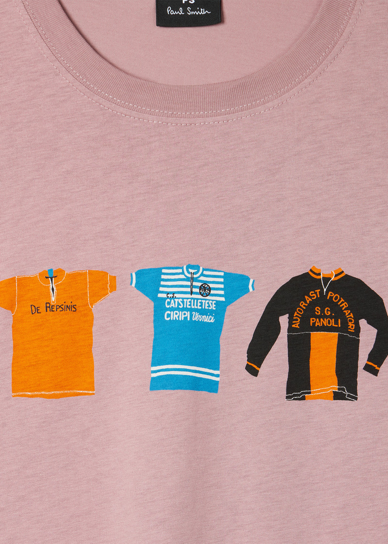 Paul Smith Powder Pink 'Cycle Jerseys' Print T-Shirt outlook