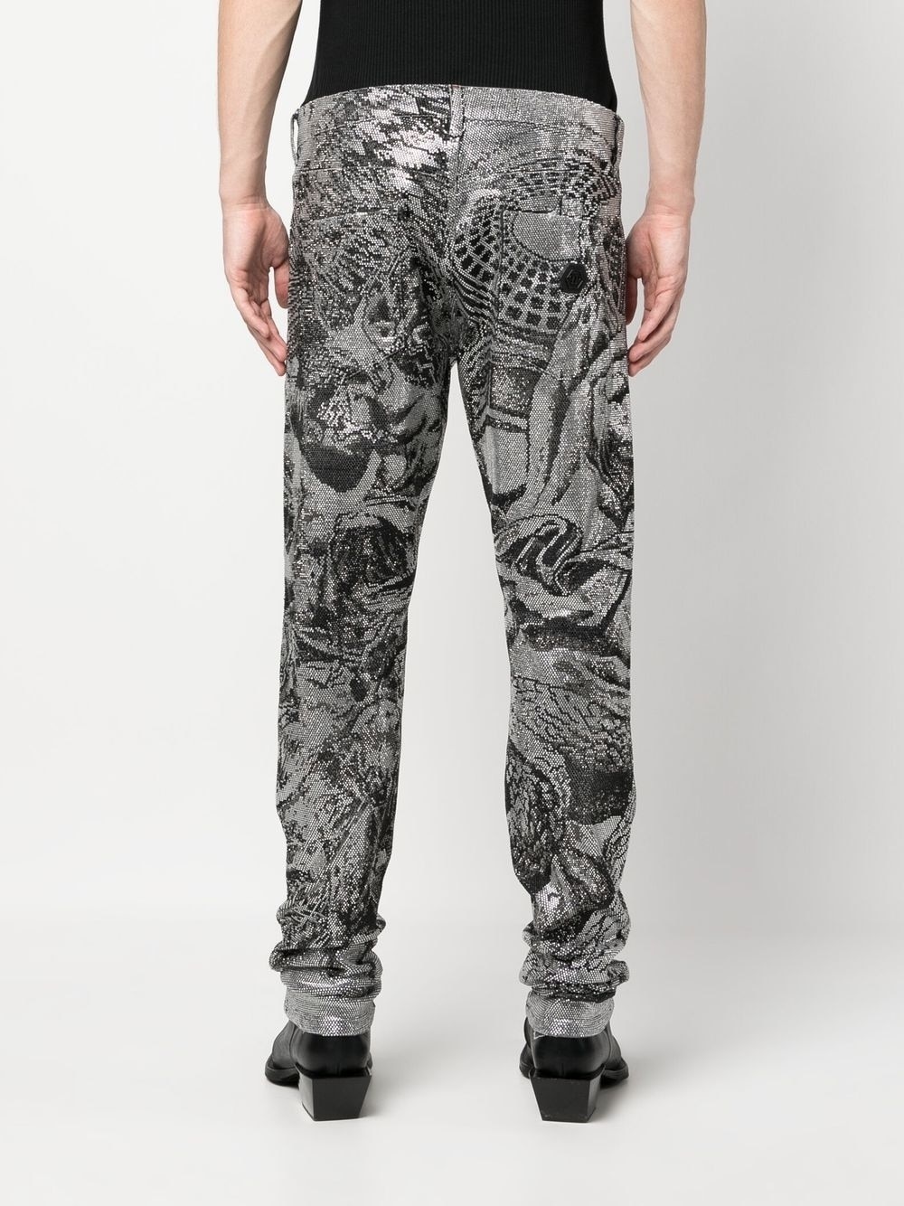 crystal-embellished jeans - 4