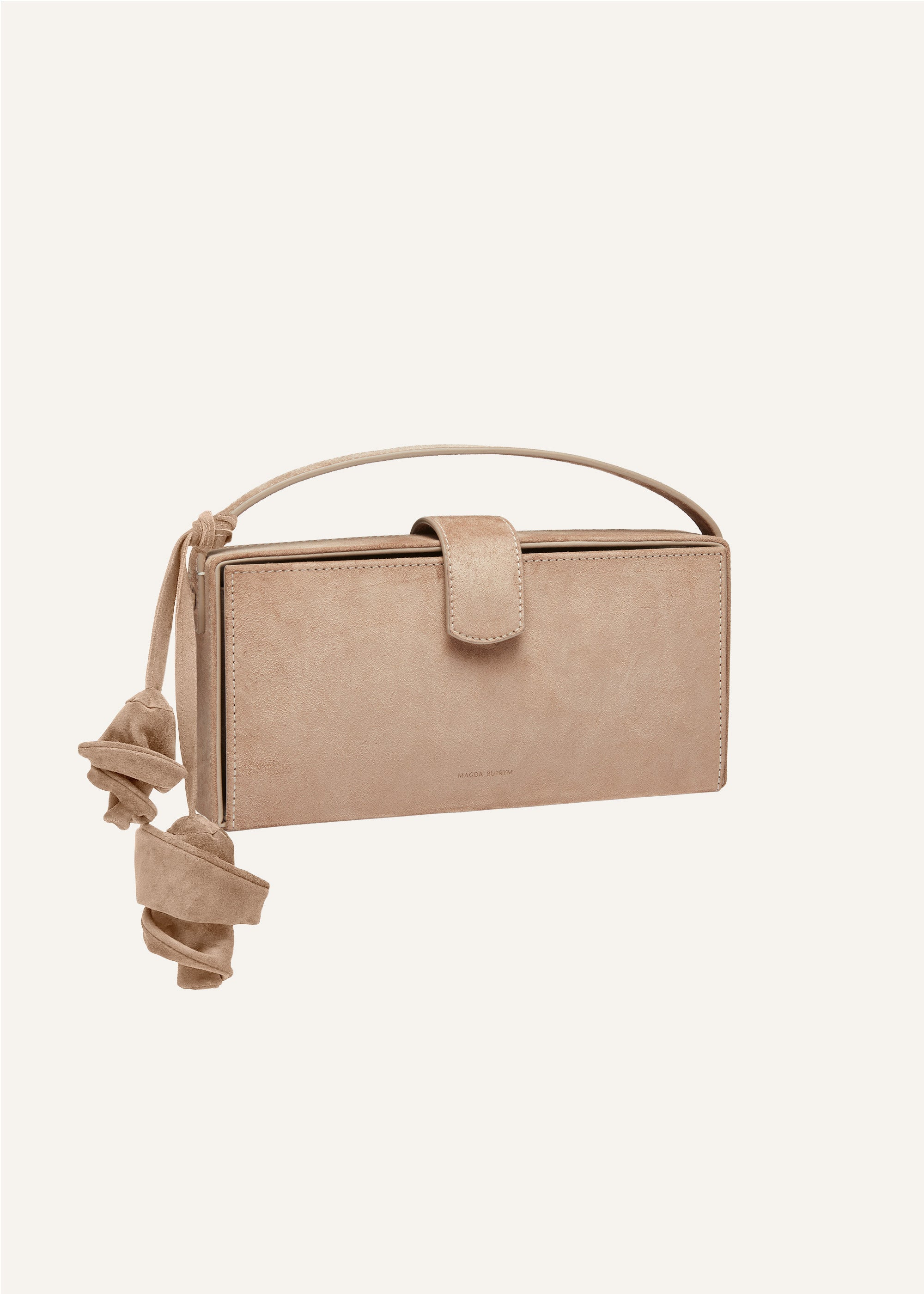 Apolonia bag in beige suede with flower charm - 2