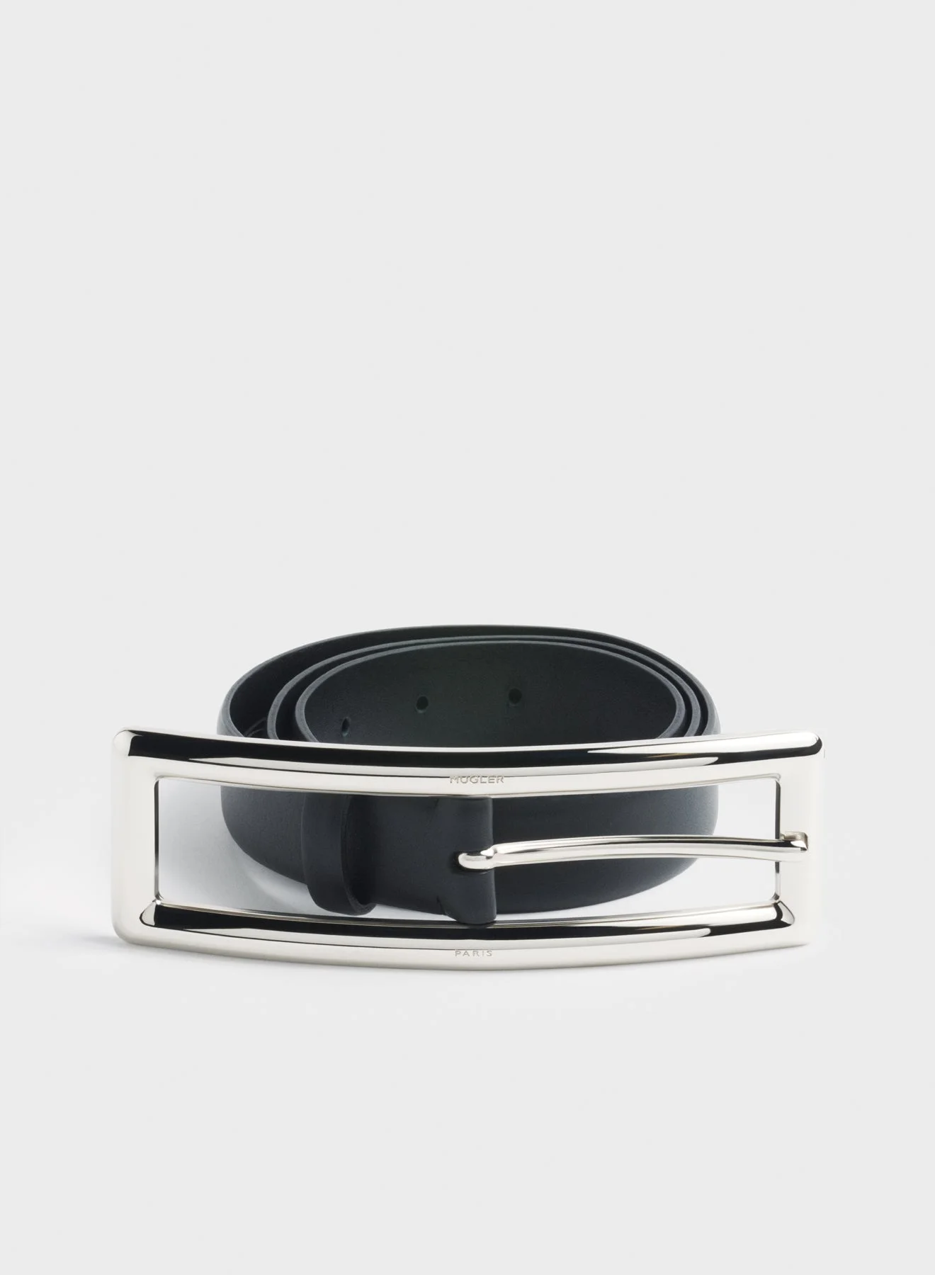 silver rectangle buckle belt - 1