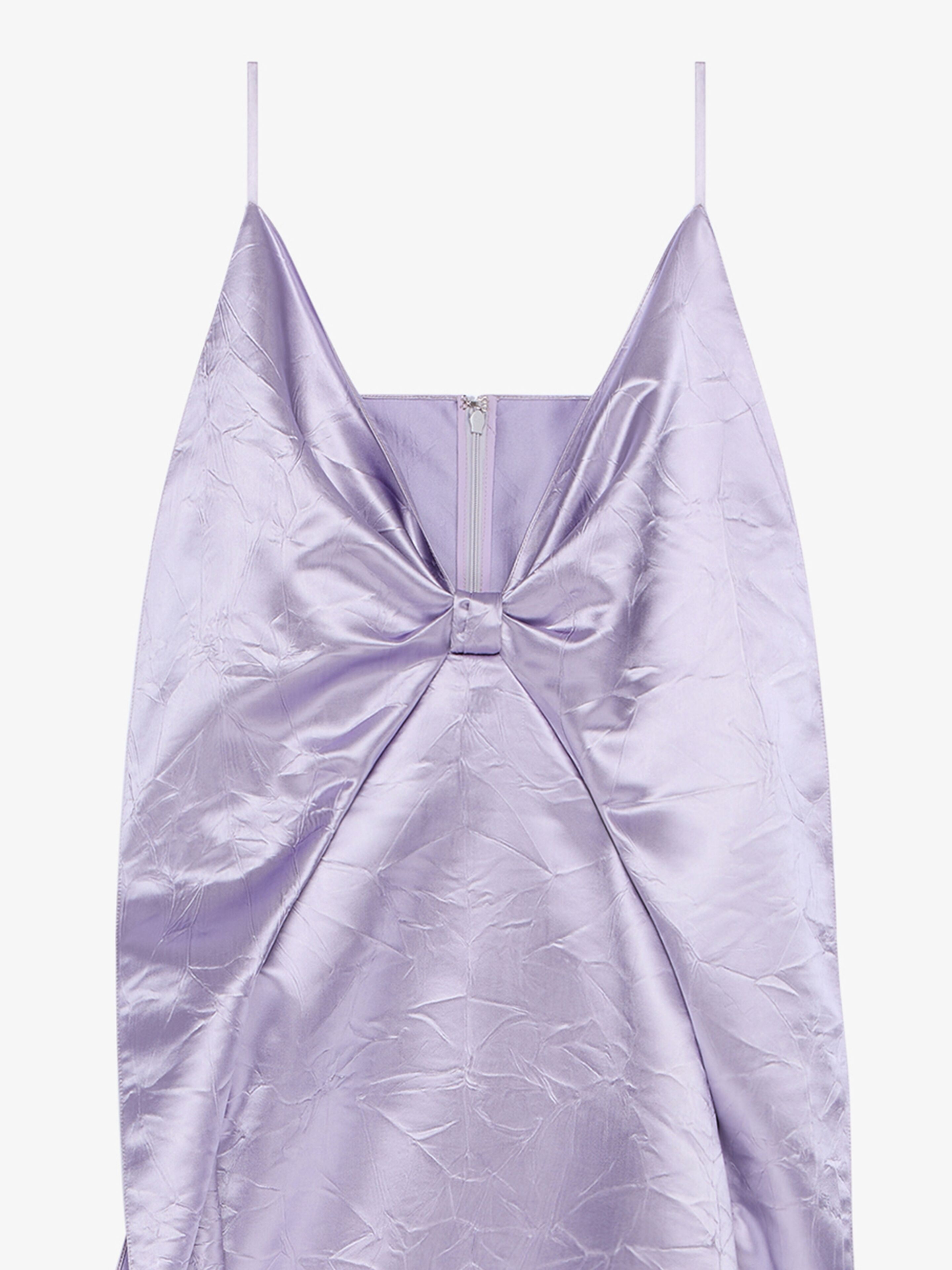 ASYMMETRIC DRESS IN SATIN WITH OVERSIZED BOW - 4