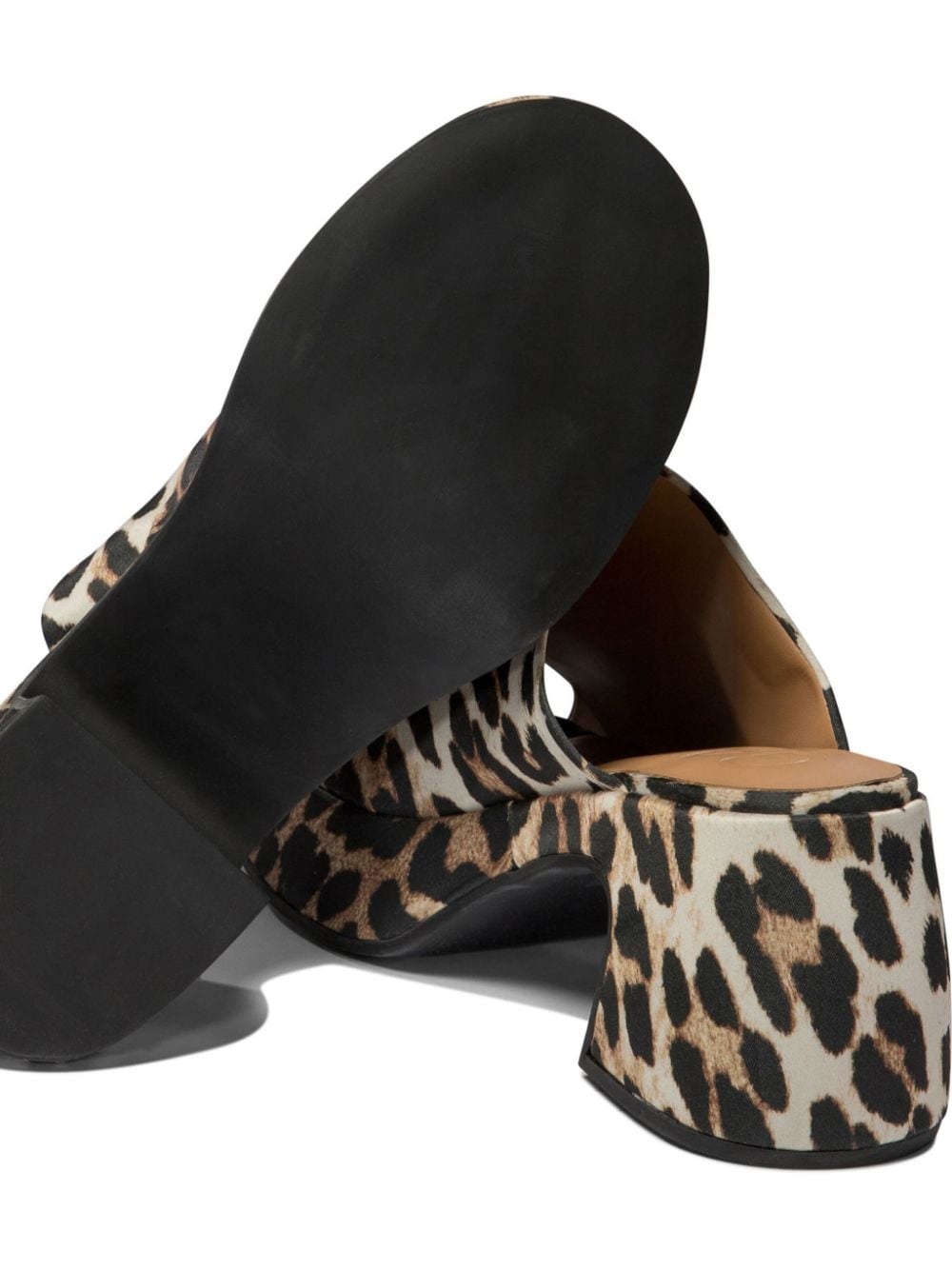 leopard-print satin mules - 5